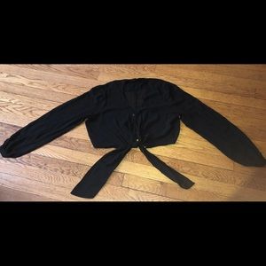 Black Cropped Blouse